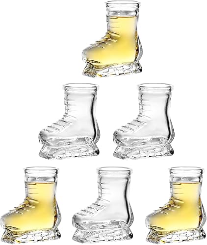 , Juego de 6 vasos de chupito de 1.5 onzas/patines de hielo/vasos de chupito divertidos