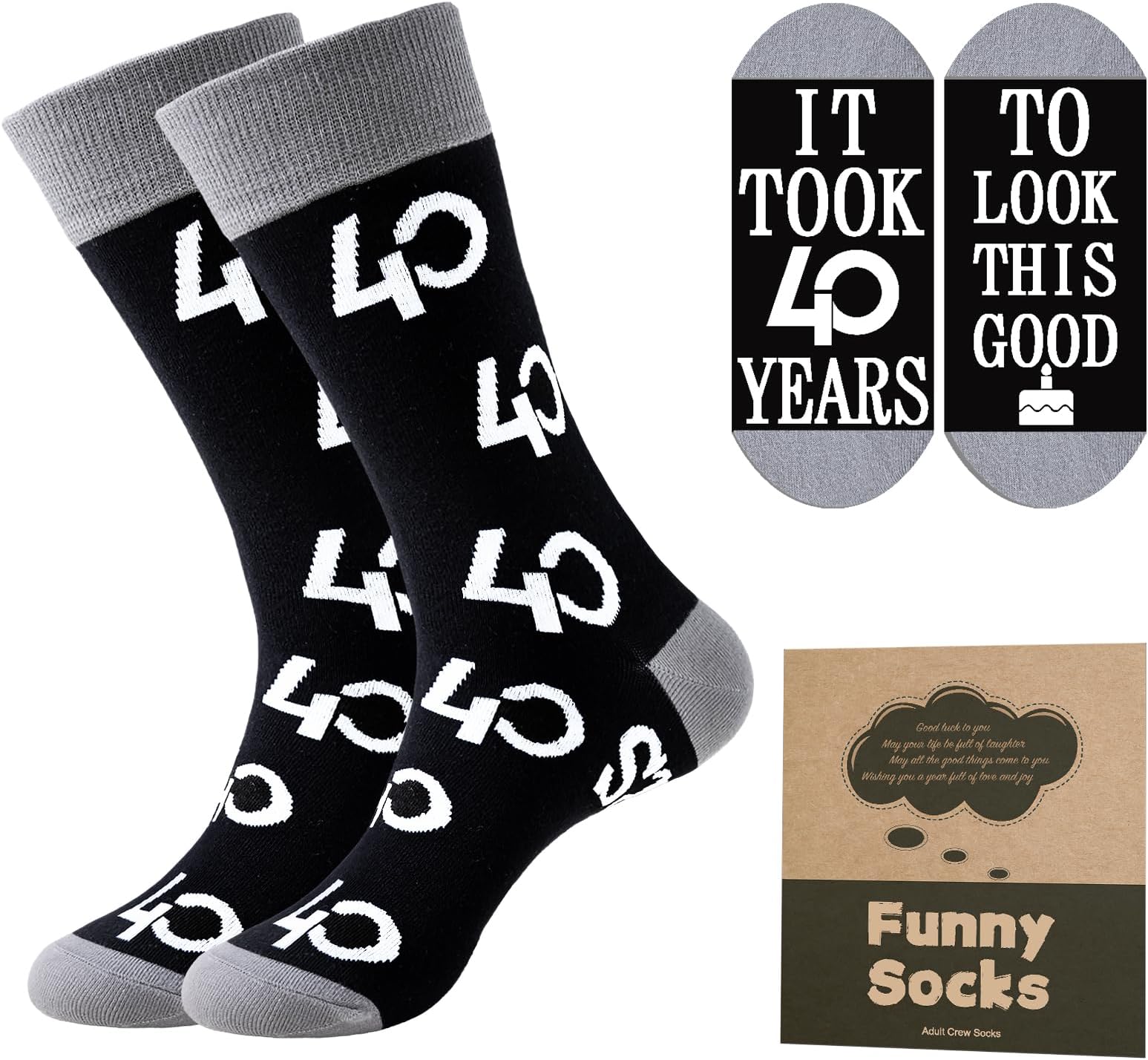 Mens Socks Calf-length Cotton Size 9-11, Novelty Funny Birthday Socks Gift for Dad/Grandad/Husband/Son/Brother/Boyfriend