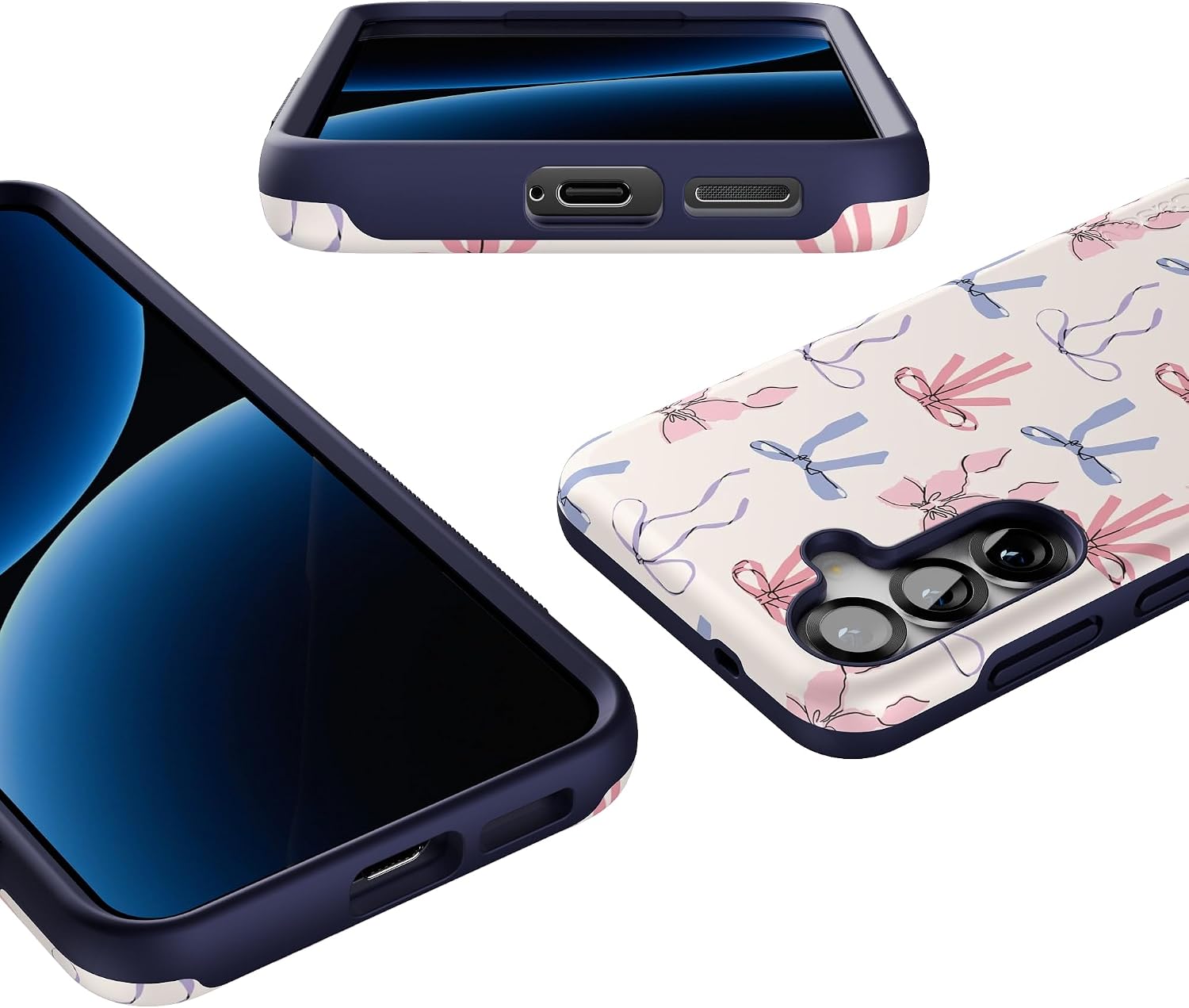 Casely Galaxy S25 Case | Coquette Girlie | Pastel Bows | Bold Protective Design | Compatible with MagSafe