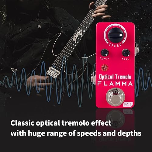 Vista 129 de FLAMMA Pedal de compresor FC21 Pedal de efectos de guitarra eléctrica Efecto de compresión óptica clásica True Bypass