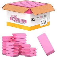 Erasers Bulk, 100 Pink Erasers for School, School Supplies for Kids