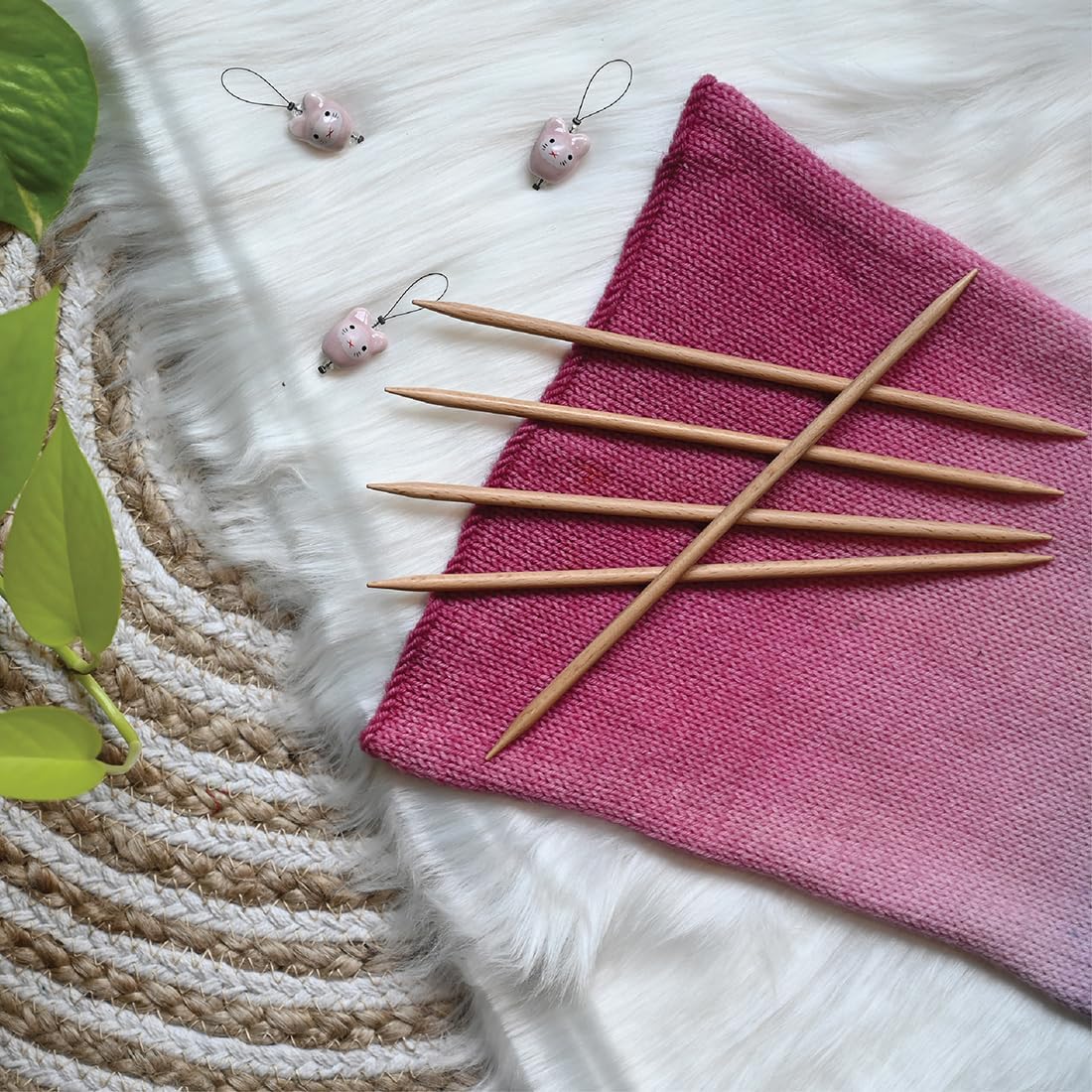 KnitPro Basix Beech Double Pointed Needles 8" (20cm) | US Size 19 (15mm)