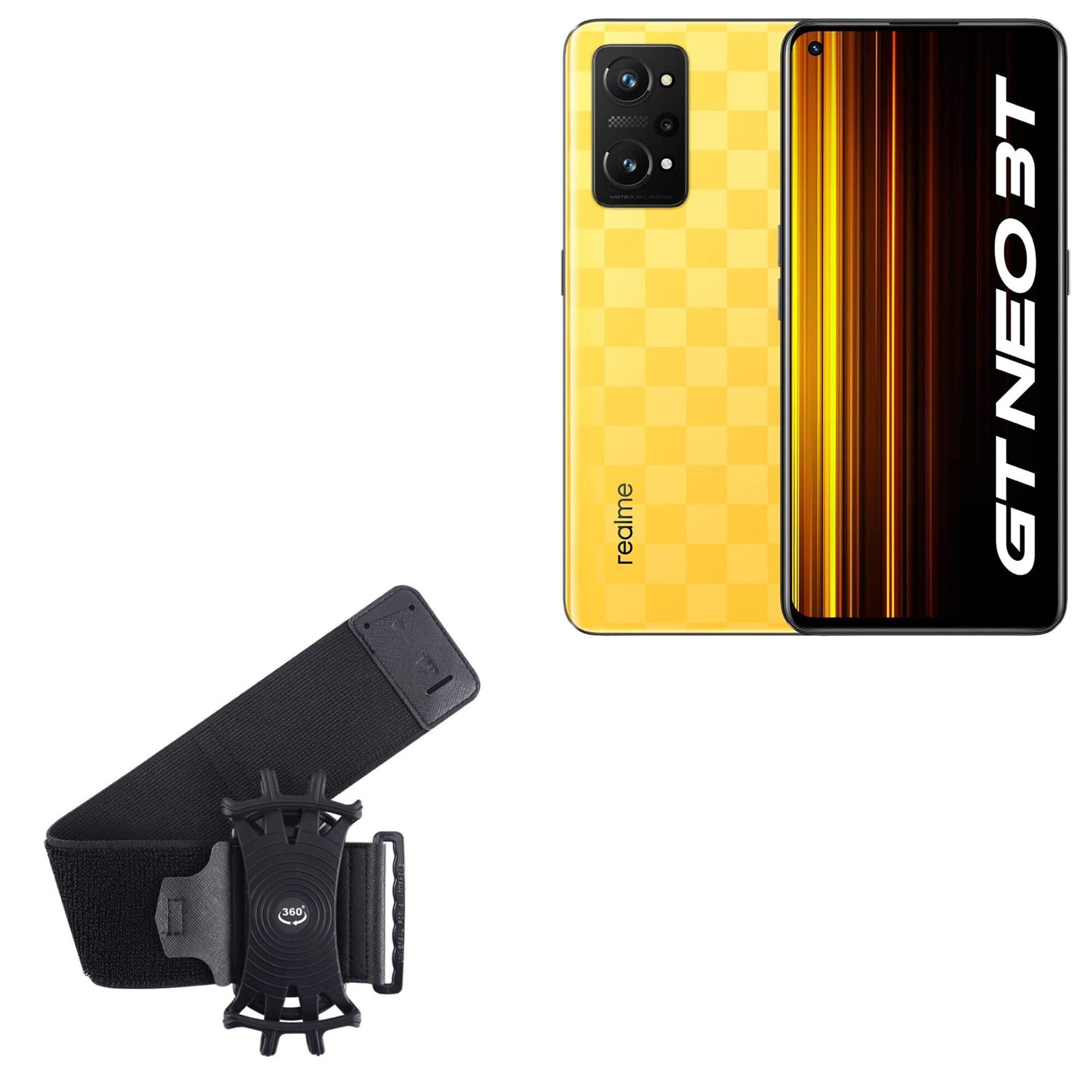 BoxWave Holster Compatible with Realme GT Neo 5 - ActiveStretch Sport Armband, Adjustable Armband for Workout and Running - Jet Black