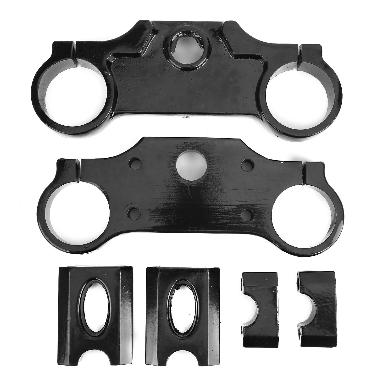 Pince à Triple Arbre, Fydun 6 Pièces Moulage du Guidon Le Noir Assemblage de Pinces de Té de Fourche Accessoire de Véhicule pour Dirt Bike