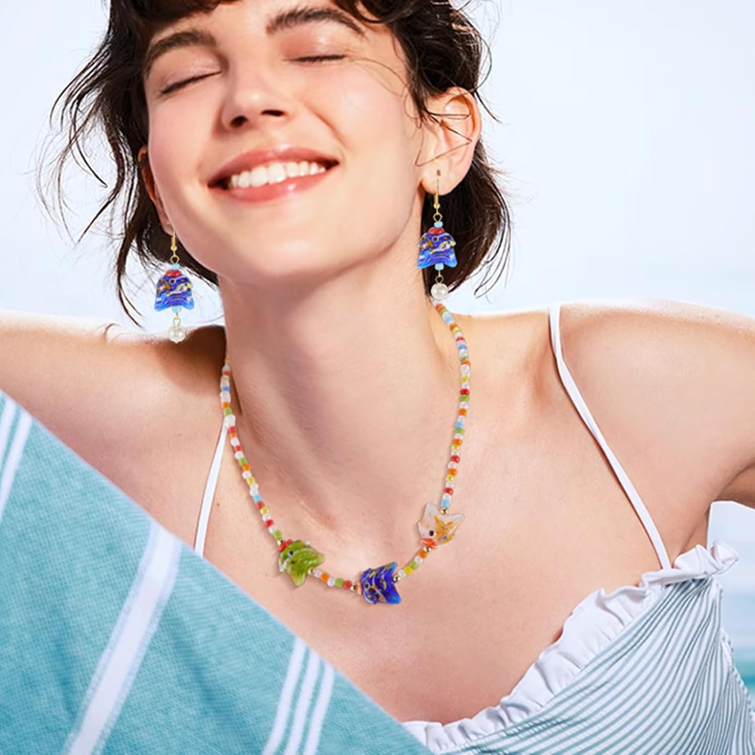 Craftdady 18Pcs Fish Lampwork Glass Beads Crystal Ocean Life Sea Animal Fish Bead Animals Handmade Spacer Beads for Jewelry Making Bracelets Earrings Necklaces DIY Crafts - Image 4