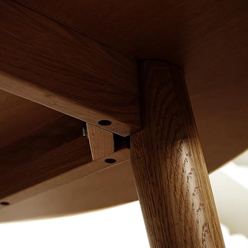 Miniatura 8 de Acacia Alma - Mesa de comedor redonda de madera maciza para 4 personas, mesa de comedor, mesa de patio, mesa auxiliar, mesa de café, escritorio de