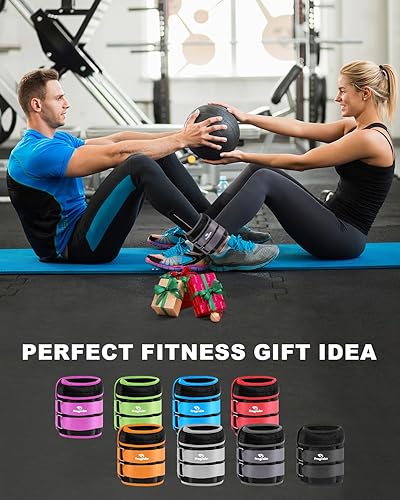 Miniatura 6 de Tobilleras con peso regulable (1-3456810121520 libras), par con pesas extraíbles para trotar, hacer gimnasia, aeróbicos y terapia física