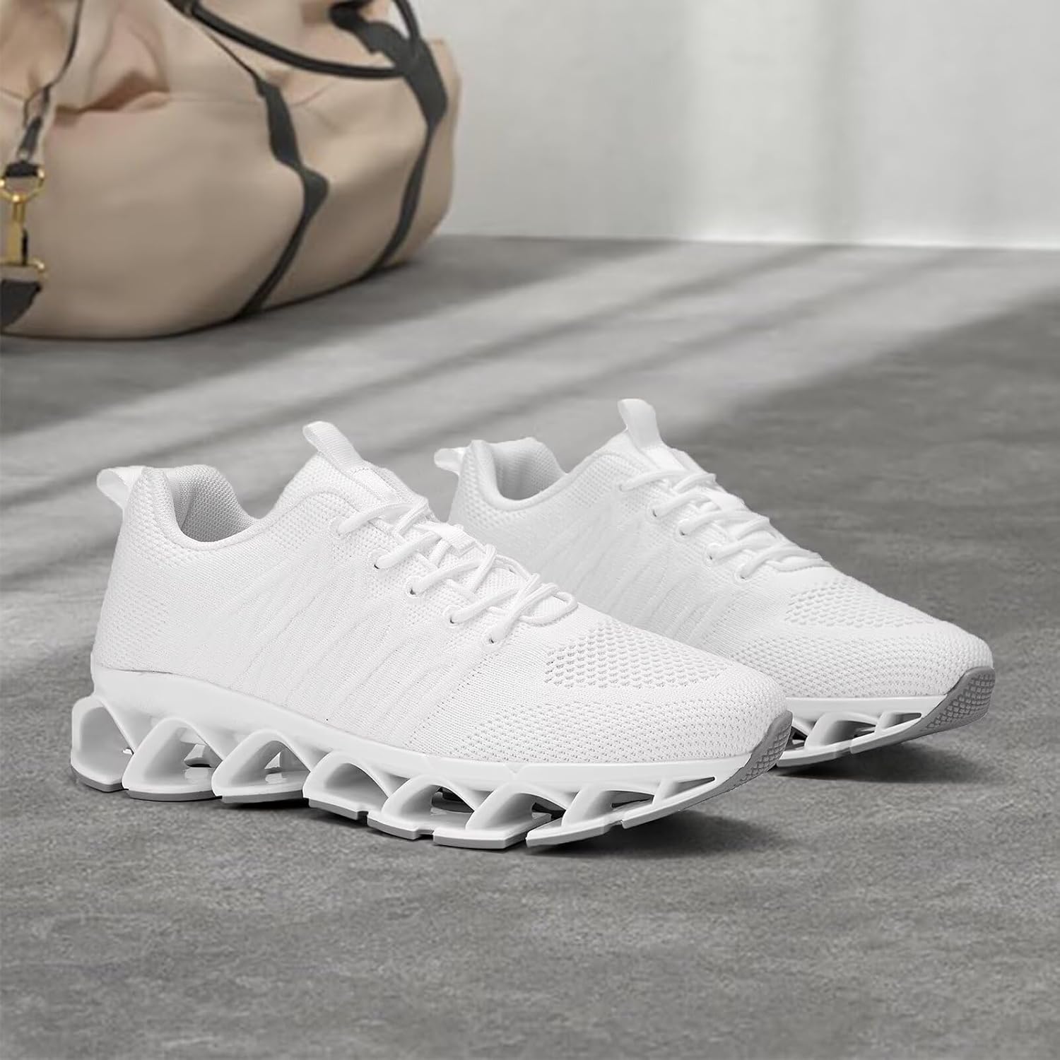 Women's Blade Running Shoes Ladies Fashion Sneakers Slip on Shoes Tennis Walking Athletic Shoes 6 Z77 White image 2 of 7 B09MHTMH2V