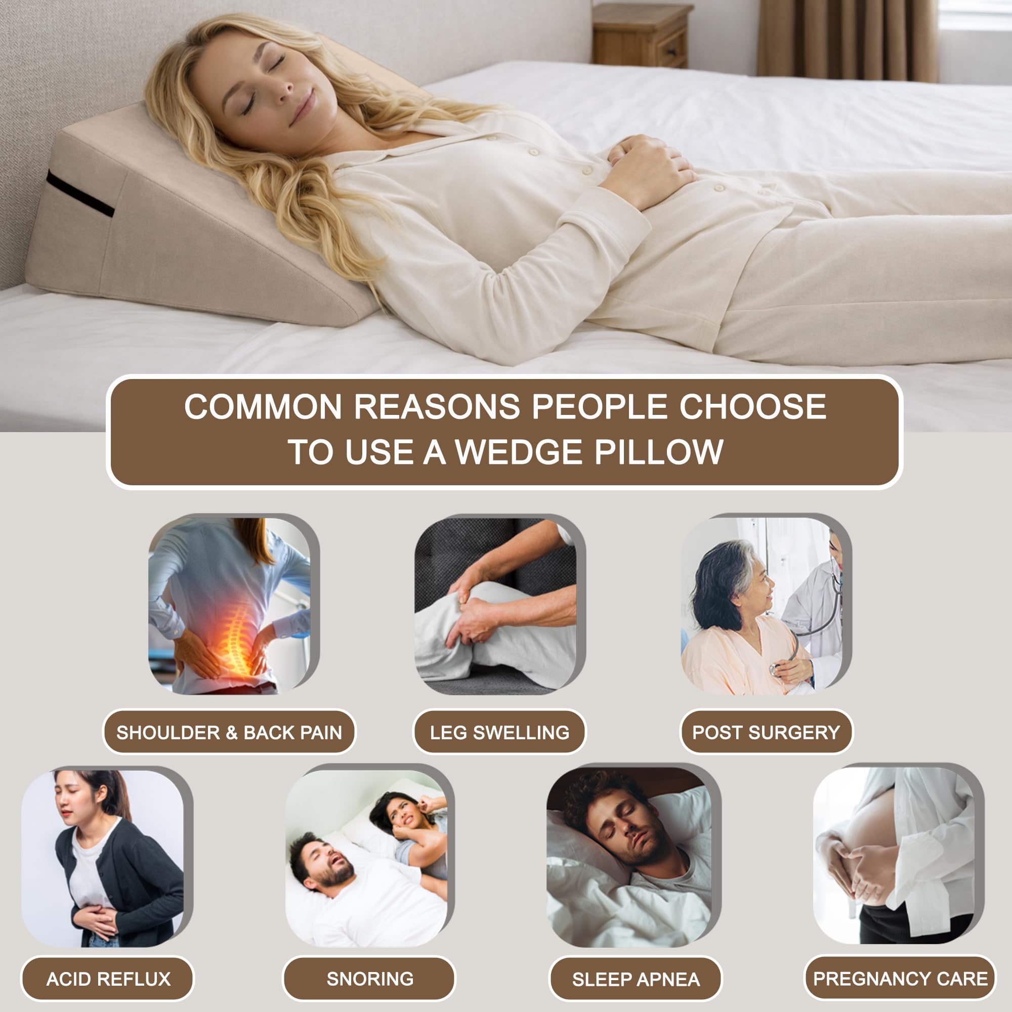 sokoro Almohada de cuña beige