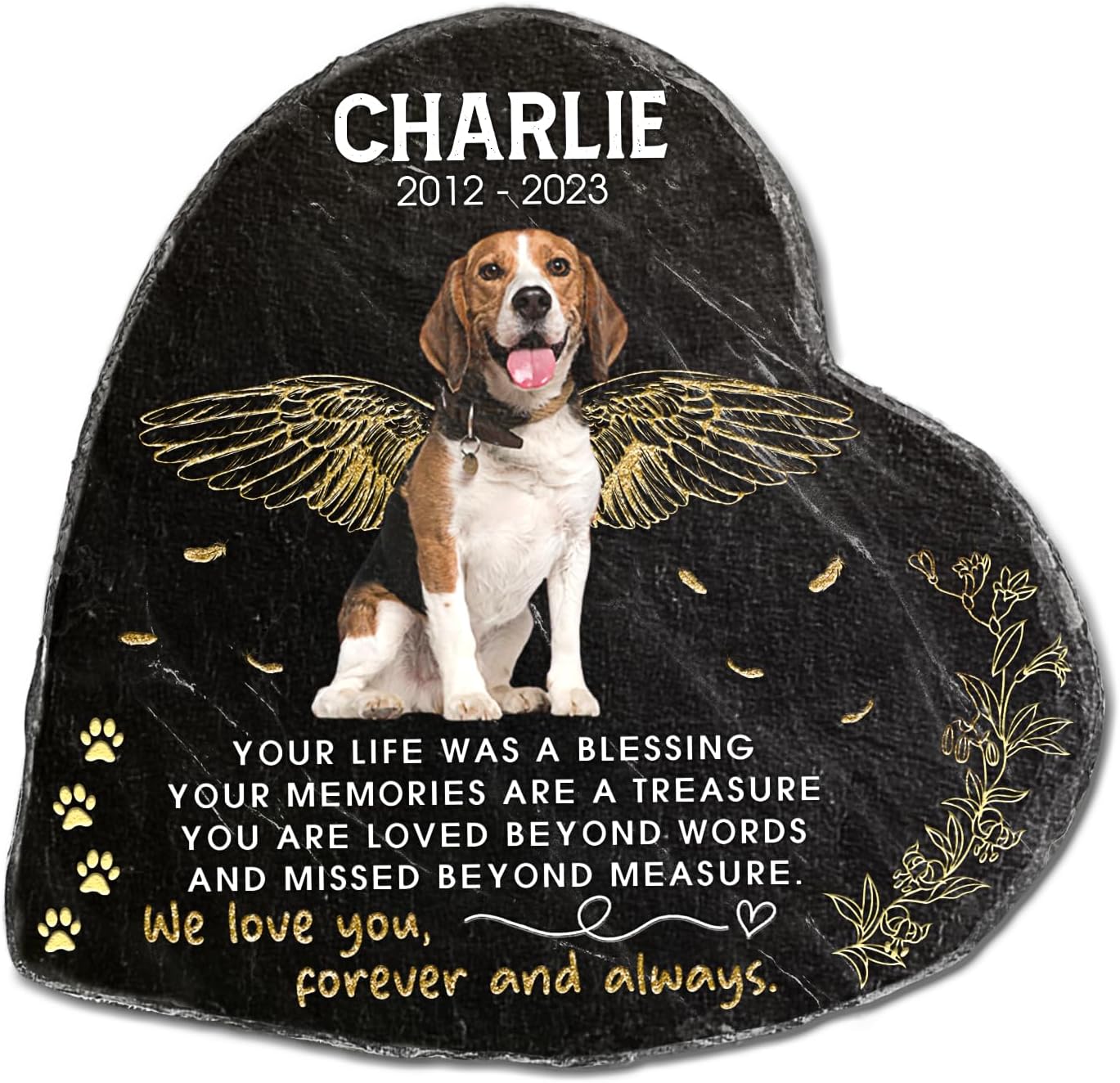 Pawfect House Love You Forever & Always - Pet Memorial Stones, Dog Grave Stones Personalized - Dog Memorial Gifts for Loss of Dog, Pet Loss Gifts, Dog Memorial, Dog Memorials & Funerary