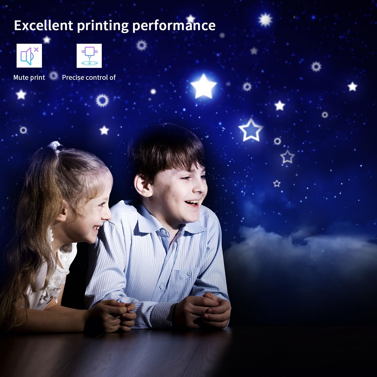 Impresora 3D, Impresoras 3D Totalmente Ensambladas, con Impresión de Un Solo Toque, Diseño Compacto para Principiantes, Niños y Adolescentes, Impresora 3D, Operación Silenciosa, Velocidad Máxim Black