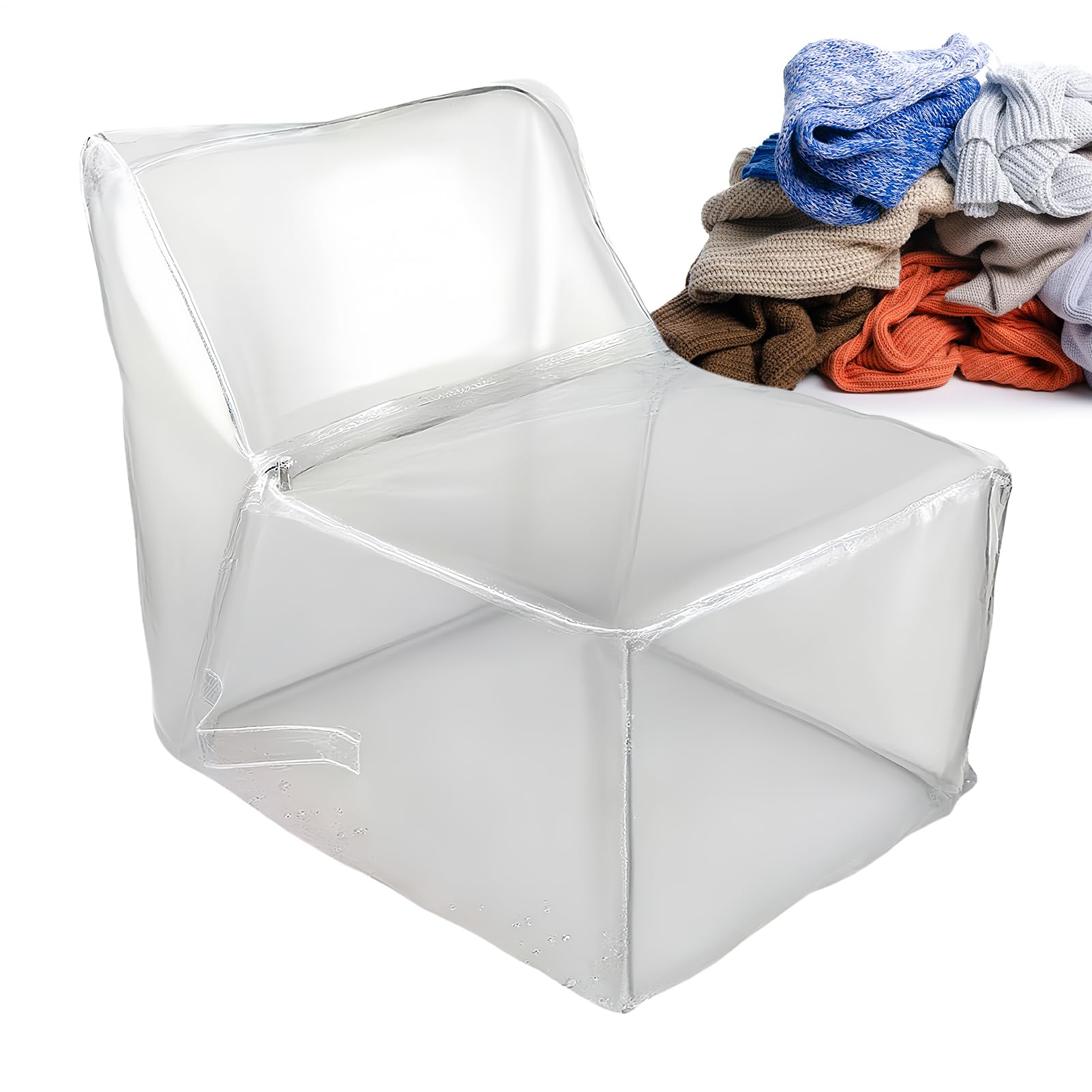 Sac de rangement pour peluches transparent contre la poussière avec fermeture éclair étanche
