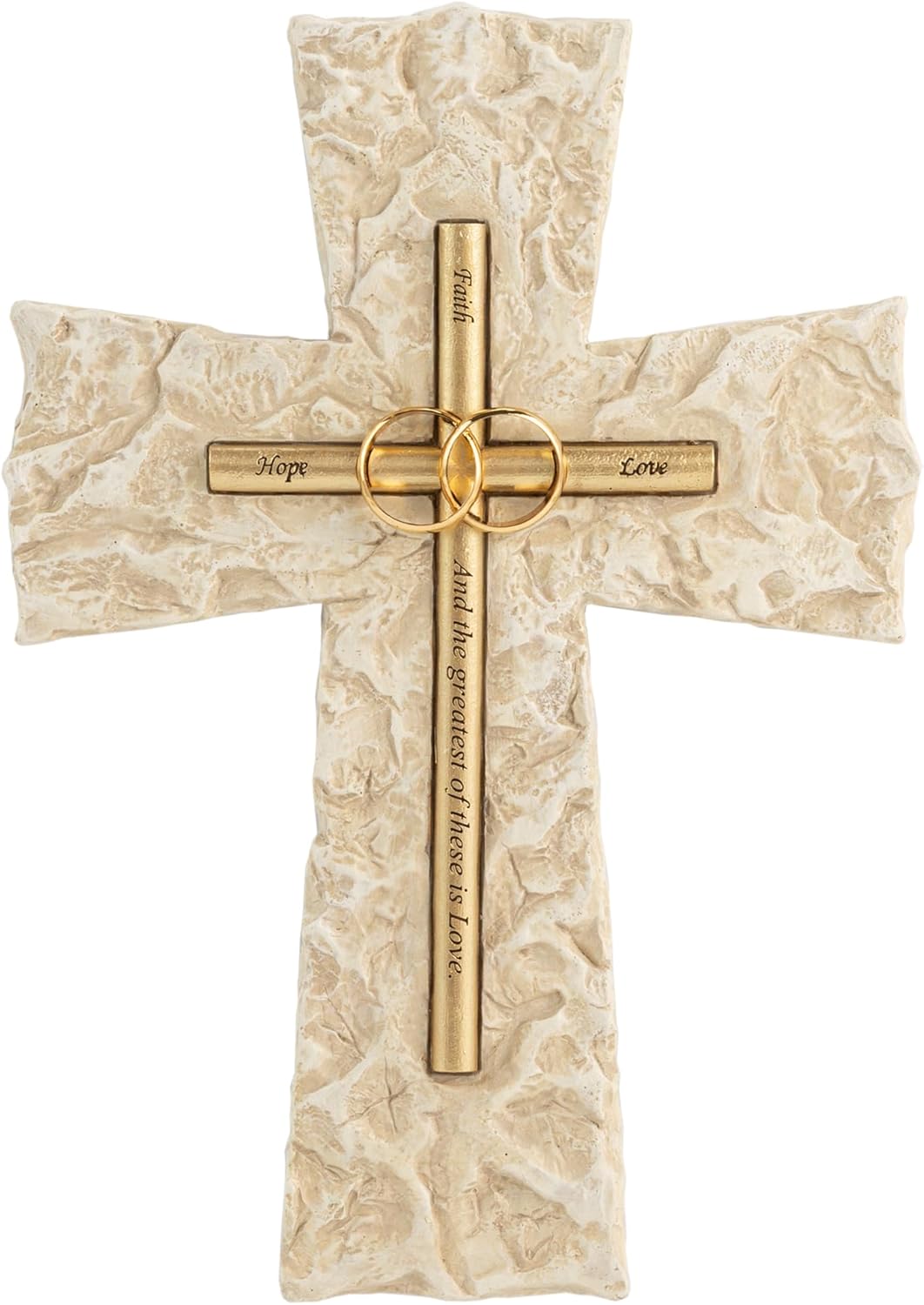 Grace4Joy Wedding Wall Cross, 10 Inches Marriage Prayer Wall Decor Religious Wedding Gifts, Hand Painted Faith Hope Love Cross Unique Gifts for Anniversary, Newlyweds Couple(Gold/Silver)