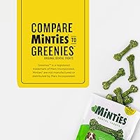 Vista 4 de Minties Masticables dentales para perros, 60 unidades, golosinas con sabor a menta recomendadas por veterinarios para perros medianos de 25 a 50