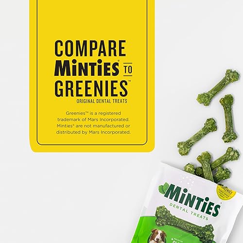 Miniatura 4 de Minties Masticables dentales para perros, 60 unidades, golosinas con sabor a menta recomendadas por veterinarios para perros medianos de 25 a 50