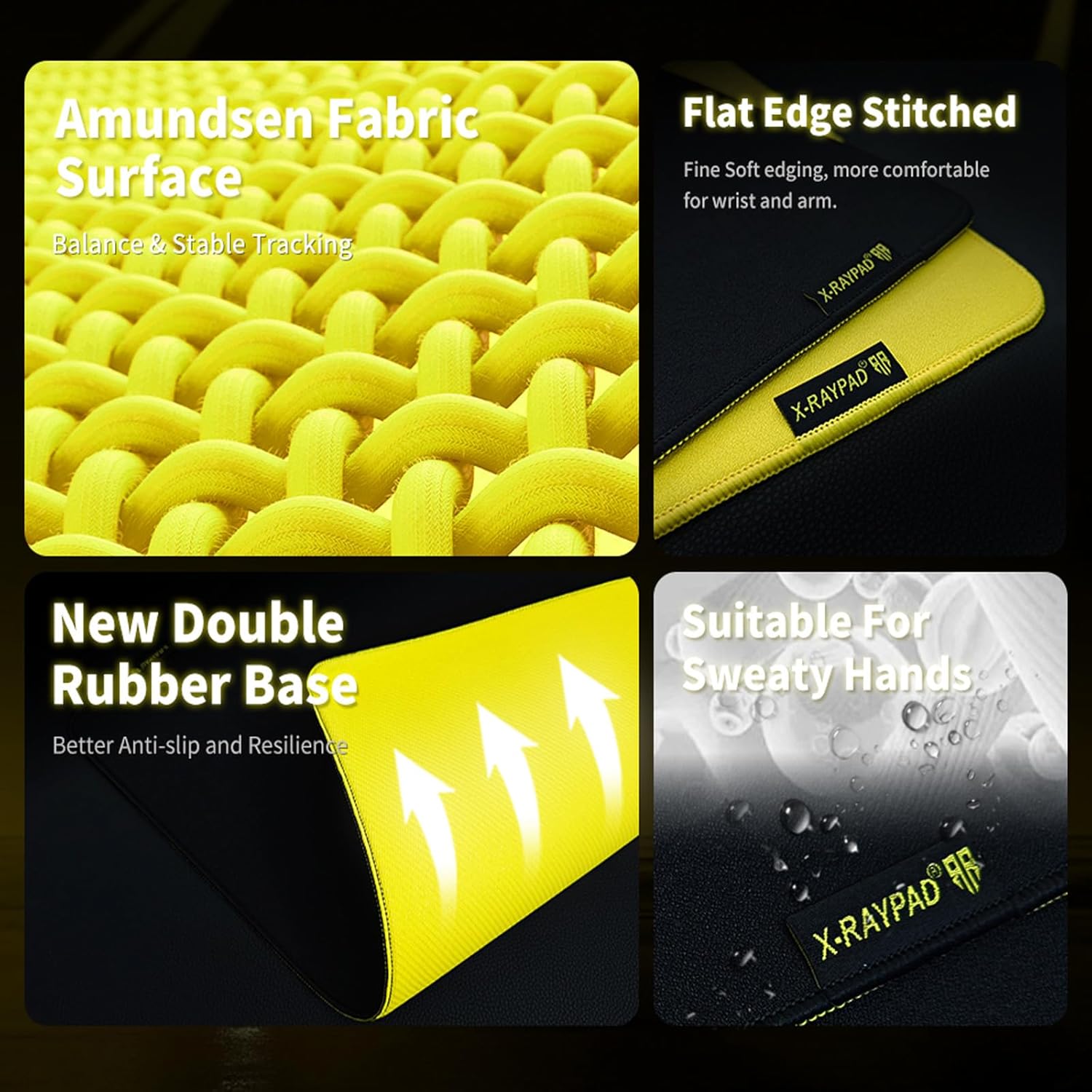 X-Raypad Aqua Control Plus Yellowbee & Blackbee AC+ V2 Gaming Mousepad, Consistent X and Y Glide, Designed for Fps Players with Low DPI Requirements