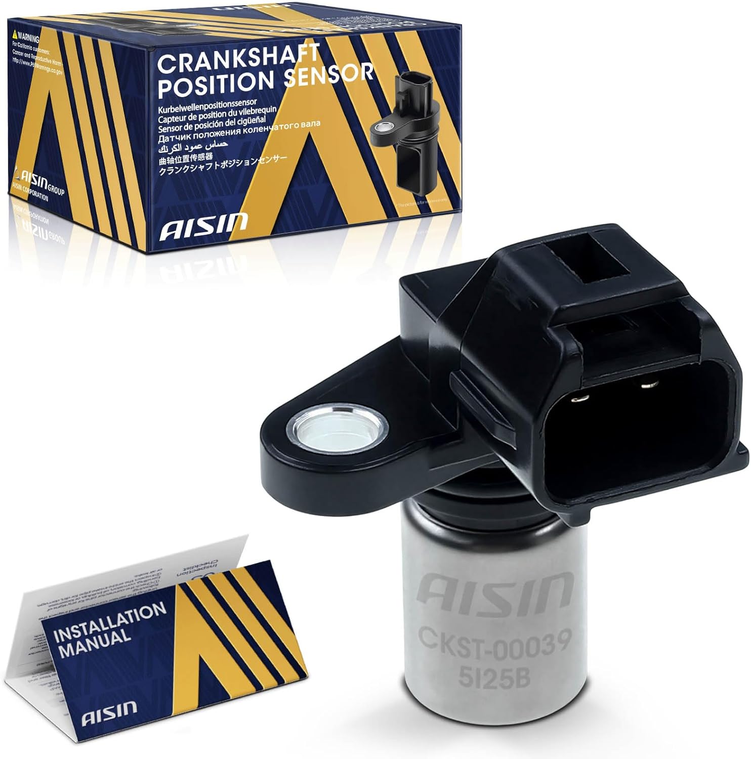 AISIN AFTERMARKET CKST-00039 Engine Crankshaft Position Sensor - Compatible with Toyota Tacoma 1995-2004, 4Runner 1996-2002, Tundra 2000-2004, T100 1995-1998 - 3.4L