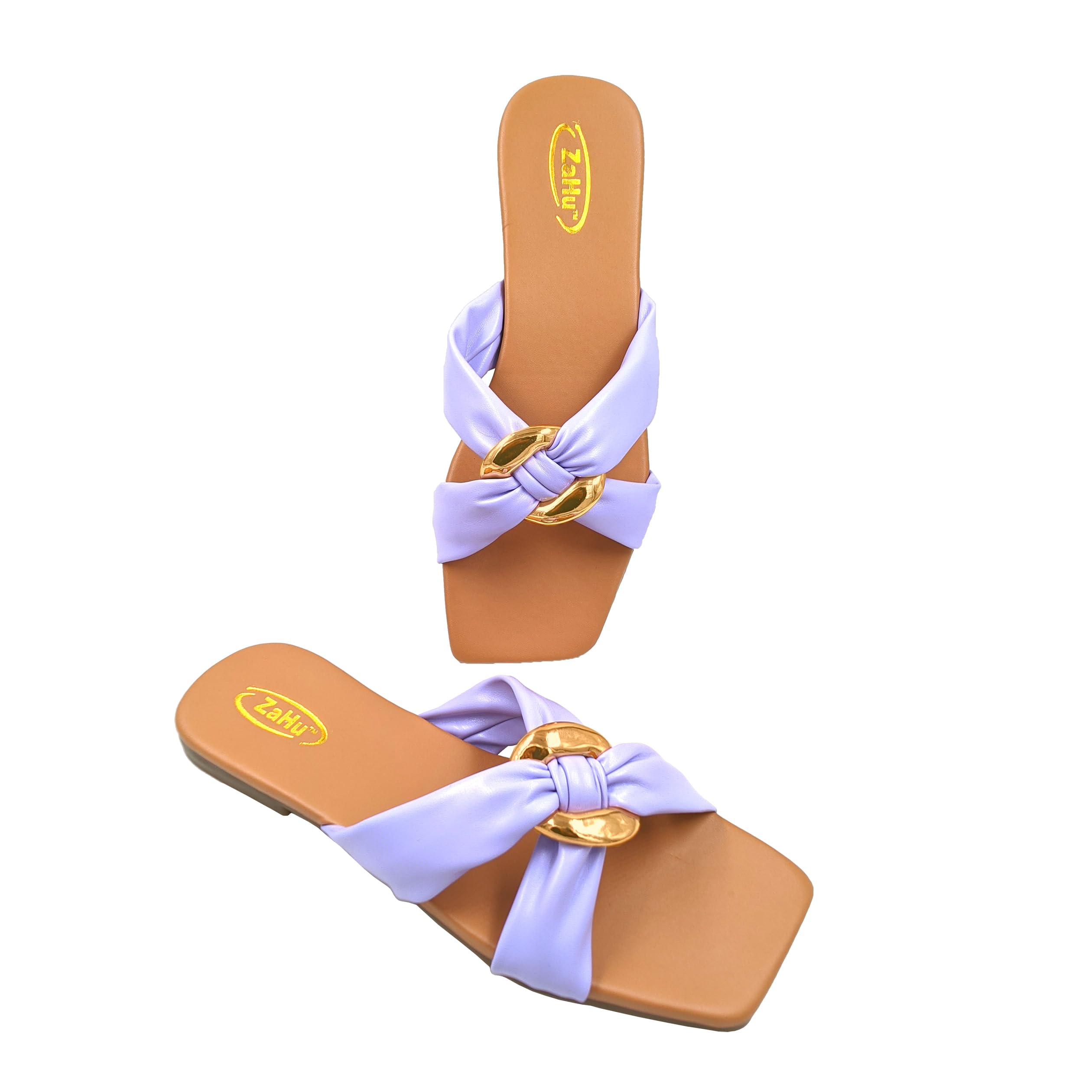 ZaHu women flats Slide stylish model fashion flat casual daily use beige cream off white sandals t-strap flip flops Slippers for girls ladies slipper chappal (Purple, 6) (B0CK5V8RX9) Amazon Price History, Amazon Price Tracker