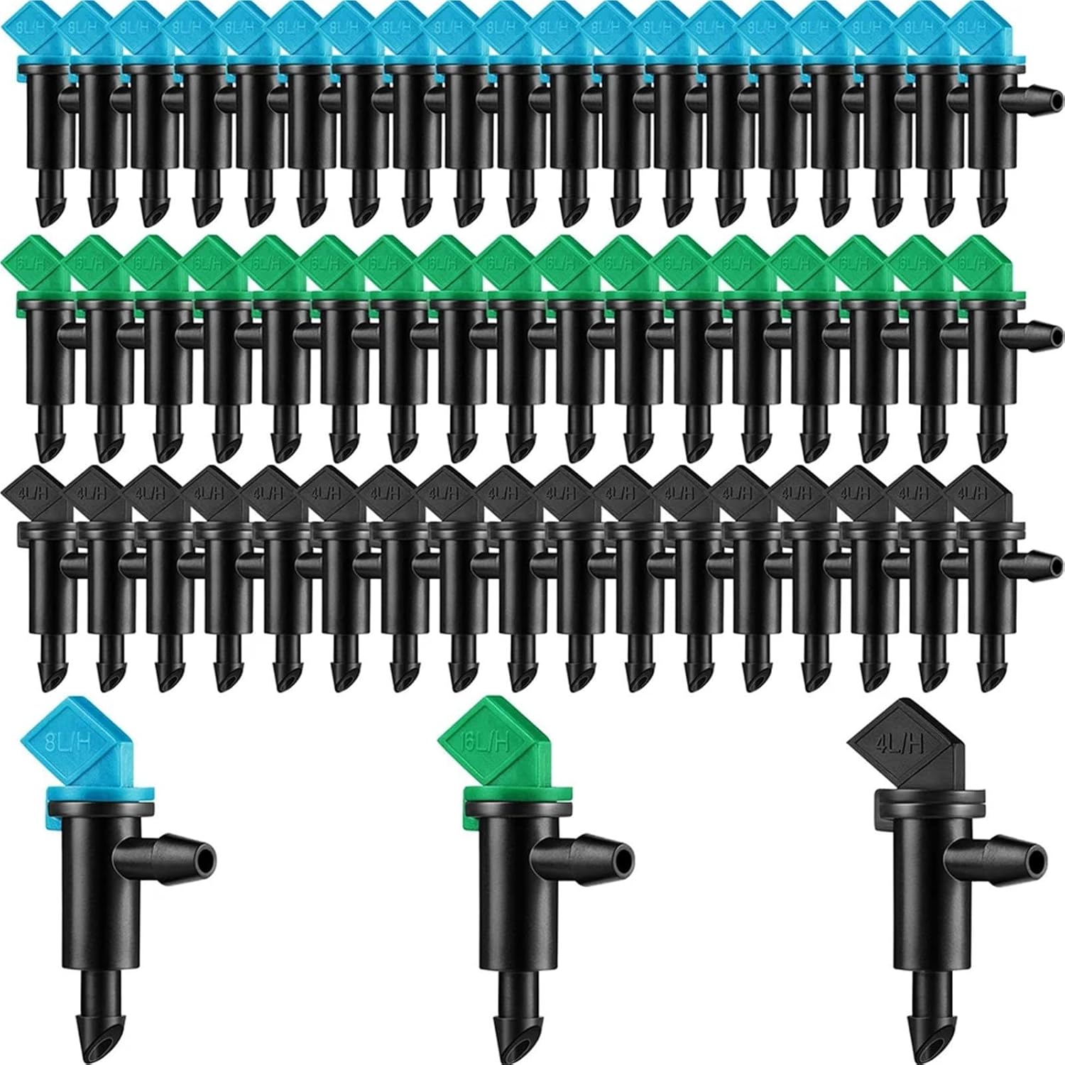 Drip Emitter 150 Pieces Irrigation Drip Emitter Garden Flag Dripper Trees and Shrubs(ColorC)
