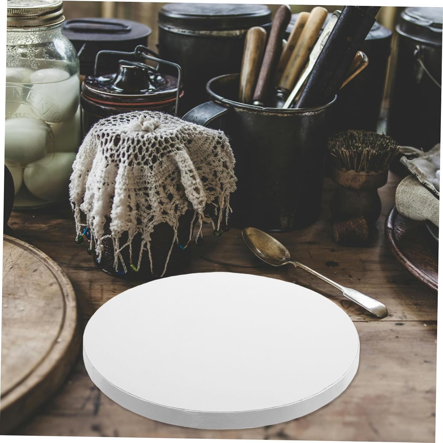 ABOOFAN 5Pcs Cake Base Board Thick Corrugated Cardboard Circles for Baking Sturdy and Reliable Dessert Boards Enhanced Stability for Home Professional Use