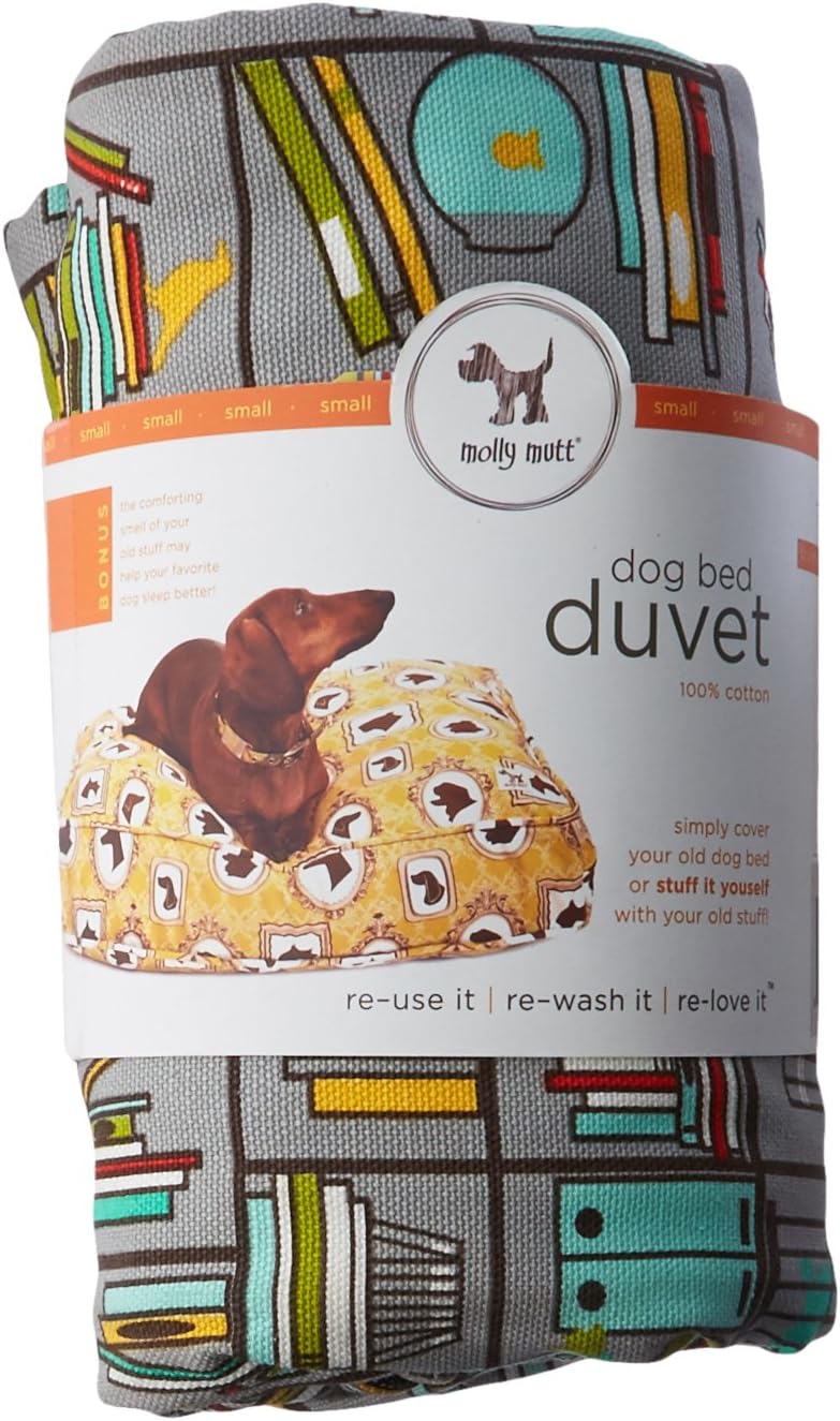 molly mutt Read My Mind Duvet for Dogs, Small, Gray