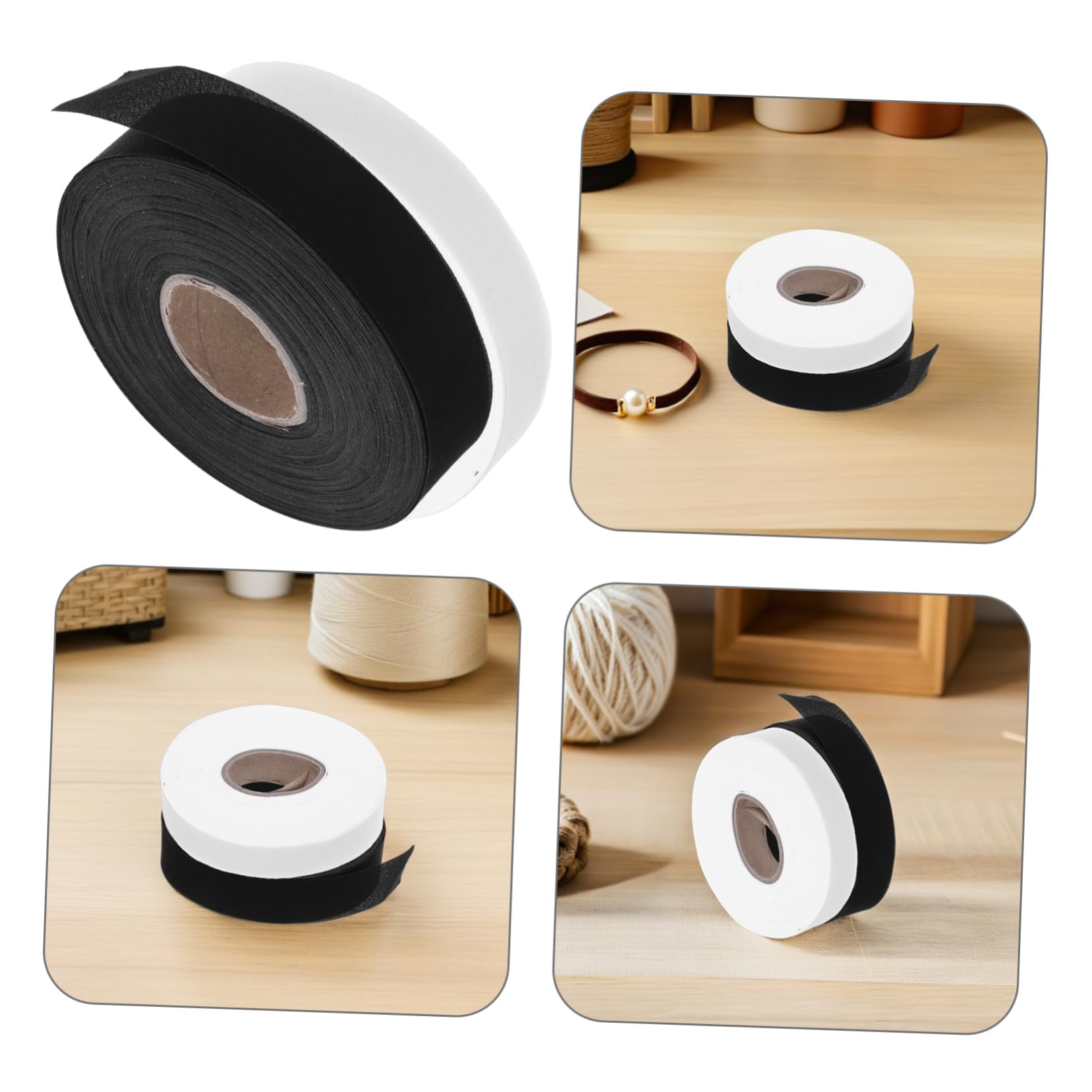 Mipcase 4 Rollos Cinta de Sarga para Coser Cortinas Metros de Cinta Encabezado de Cortinas para Manualidades y Dobladillos para Uso Doméstico Oficina