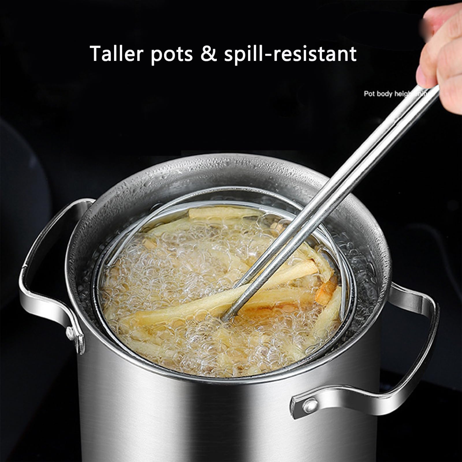 Vaporizador de espárragos para verduras con cesta de vapor interior y tapa de acero, olla de acero inoxidable de 4 litros para cocinar pasta de espaguetis para el hogar, olla para huevos duros, gambas