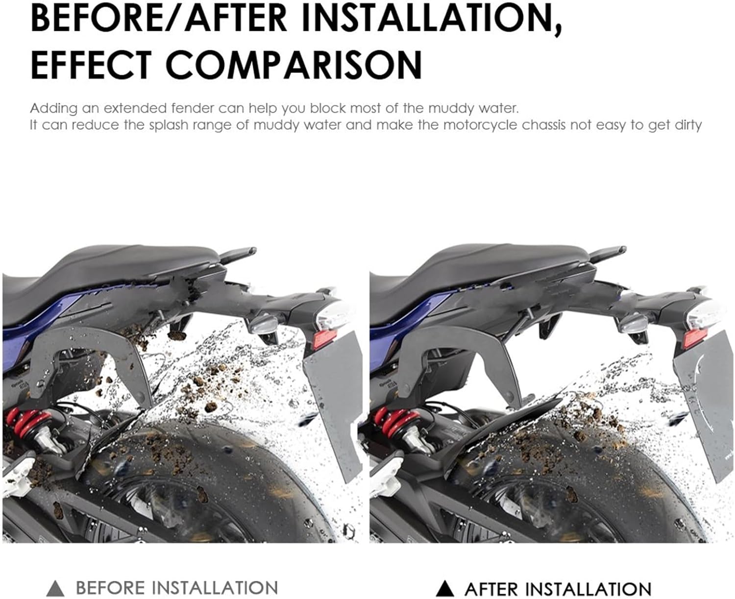 マッドガードオートバイマッドガードフェンダー に適合するWR XR XT TTR 125 250 450 リアスプラッシュホイールハ
