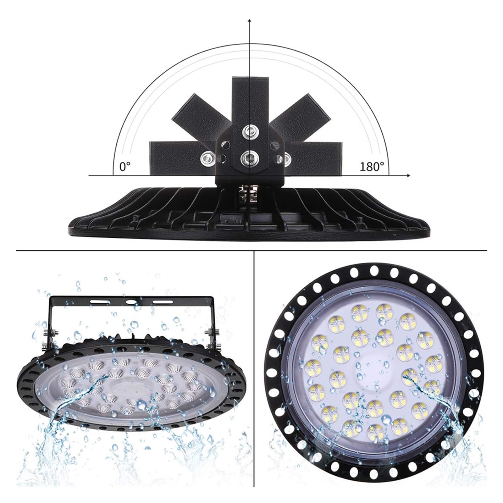 Reflektory LED UFO High Bay Light 50/100/200W Lampa Low Bay Wodoodporna Ultracienka Lampa Przemysłowa Do Centrum Handlowego Warehouse(200W)