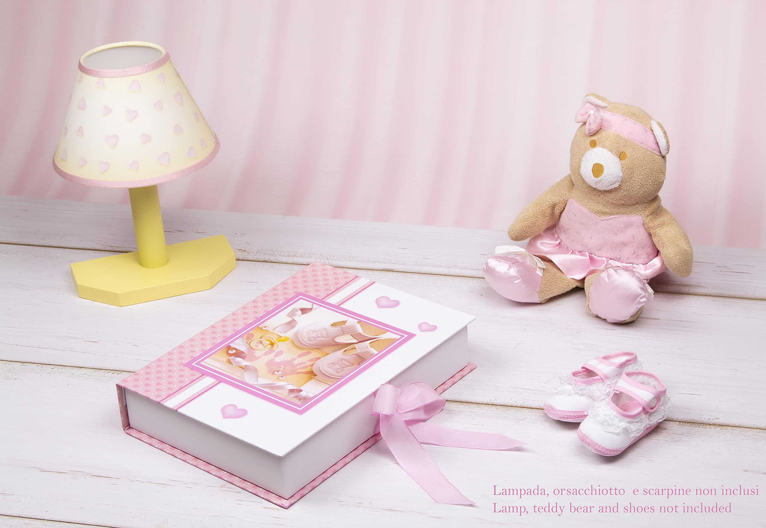 Scatola dei Primi Ricordi del Neonato Regalo per la Nascita, Scarpine Rosa