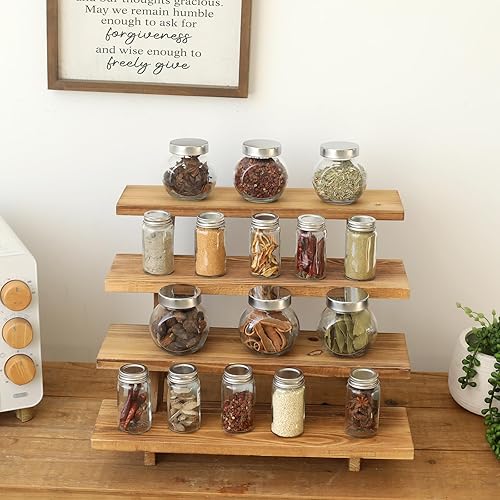 Miniatura 23 de SwallowLiving Soporte rústico de madera para cupcakes para 24 cupcakes, soporte de exhibición de madera escalonada para bodas, mesa de fiesta Blanco