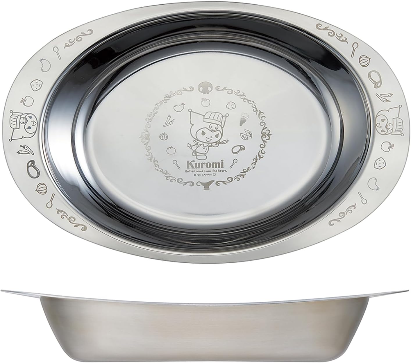 Skater DSCY1-A Curry Plate, Plate, Stainless Steel Container, For Curry Only, Dishwasher Safe, Sanrio Chromi