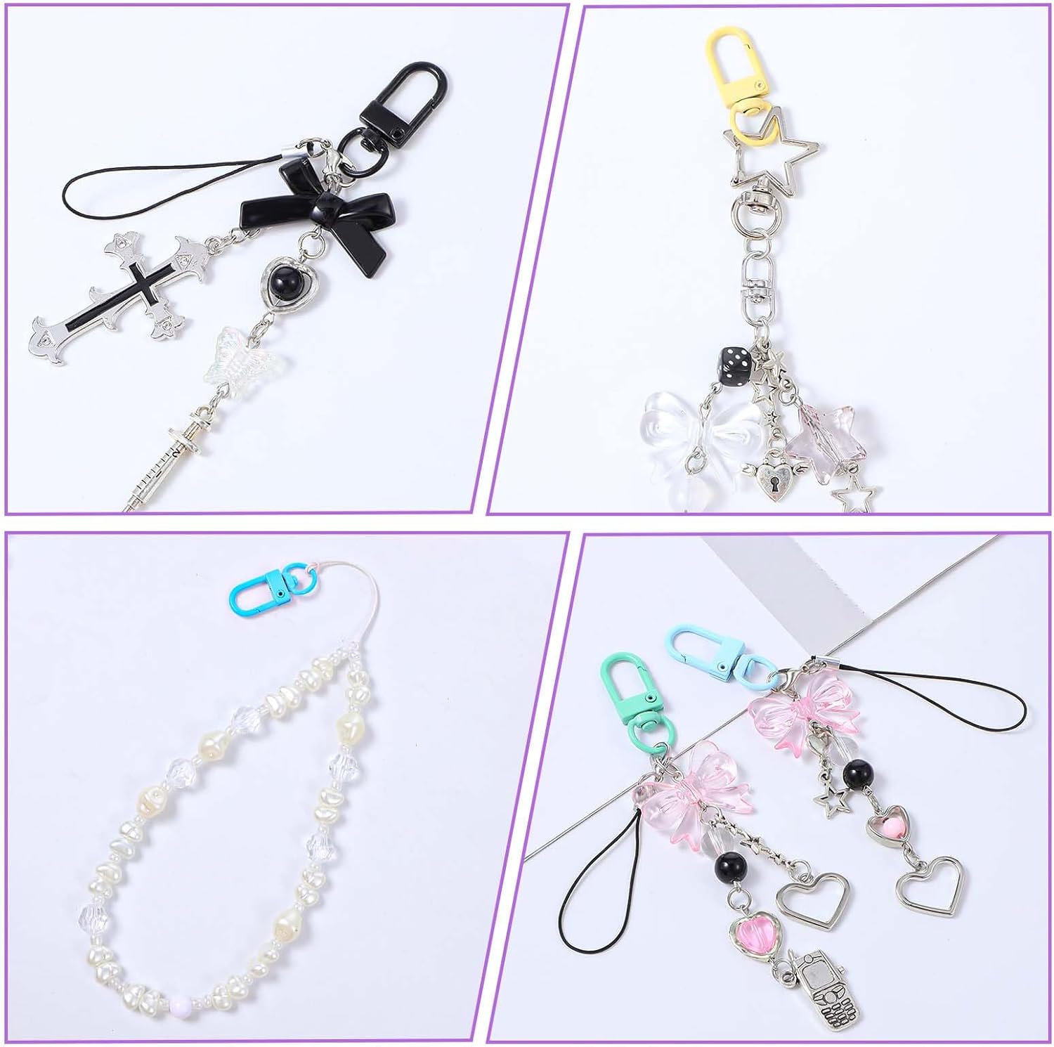 44 Pcs Colorful Lobster Claw Clasps, Colorful Metal Swivel Snap Hooks Swivel Lanyards Trigger Snap Hooks Strap for Key Chains Jewelry Making DIY Crafts Bag Charms Connectors - Image 4