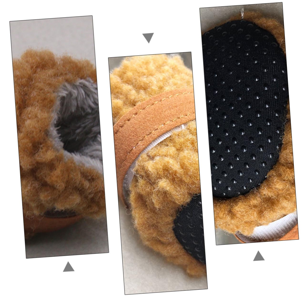 Angoily 12stücke Hundeschuhe Winter rutschfeste Plüsch-pfotschuhe Für Hunde Und Warm Braun Für Outdoor-aktivitäten Und Pfotenschutz Bei Kaltem Wetter