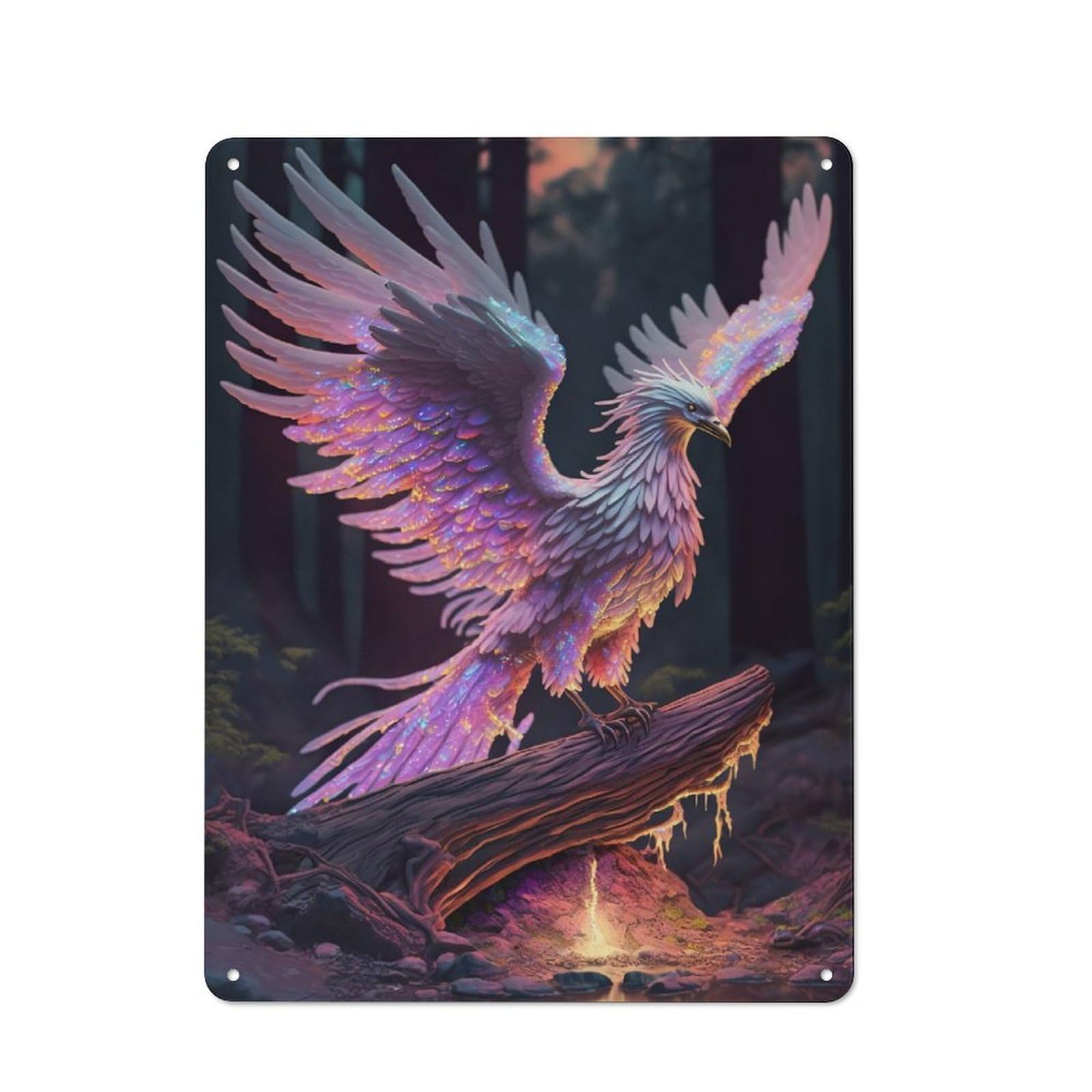 Shed Metal Sign with Majestic Phoenix Design 40x30cm, Outdoor Room Utility Space Decor for Greenhouse, Garden Room, Cafe Or Entryway