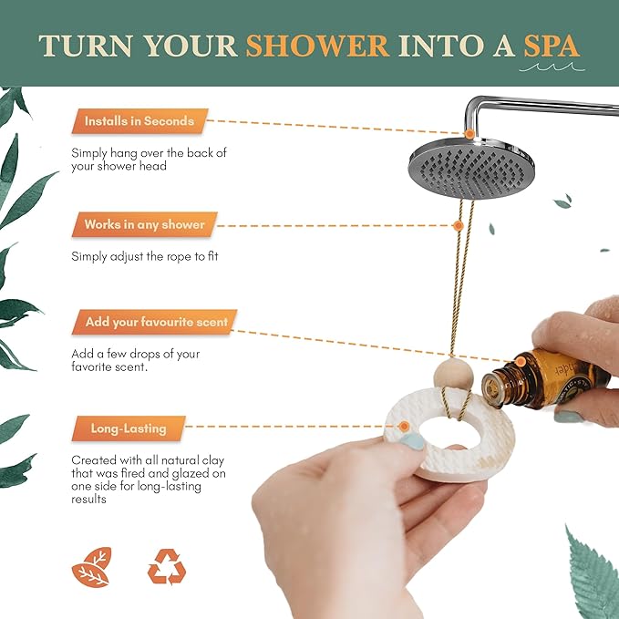 Difusor de Aromas para Ducha de Arcilla Impermeable The Healing Happy Method miniatura 7