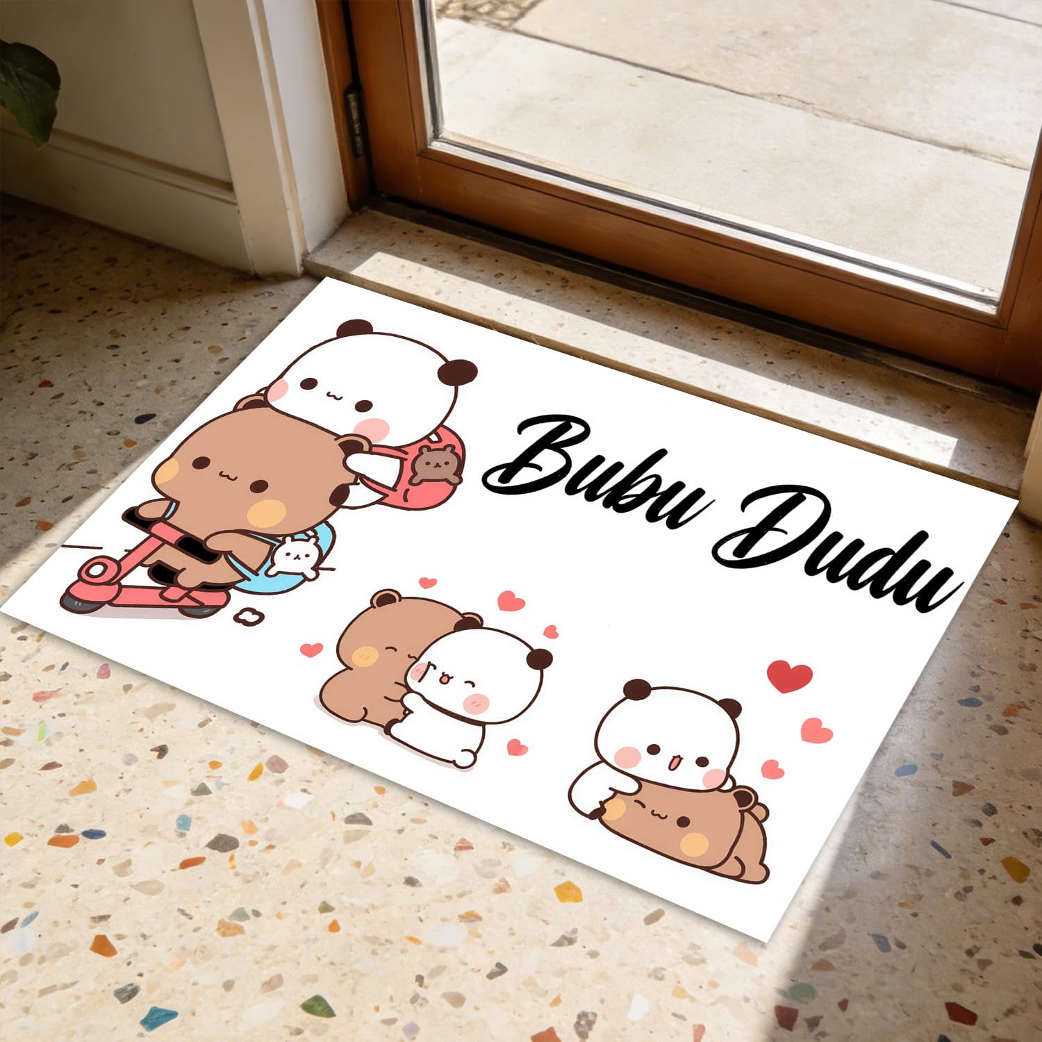 Bubu Dudu Wycieraczka do wnętrz, biała, 40 x 60 cm, imitacja kaszmiru, wycieraczka pod drzwi wejściowe, wycieraczka pod drzwi wejściowe, mata zatrzymująca brud, dekoracja korytarza