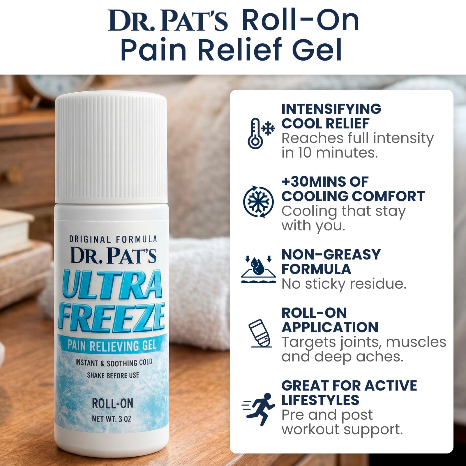Ultra Freeze Roll-On Pain Relief Gel (3oz) - Joint & Muscle Therapy Rub — Amazon image 2
