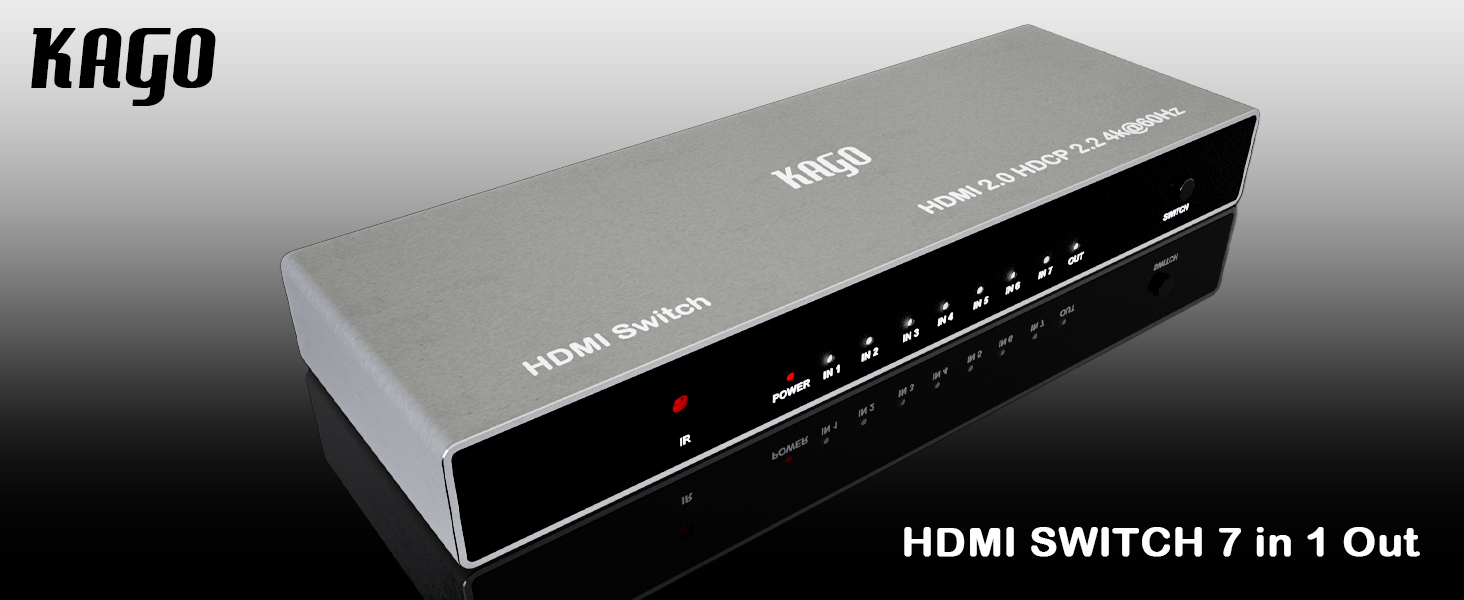 Amazon.com: KAGO 7-Port HDMI Switch 4K@60Hz, 7 in 1 Out HDMI