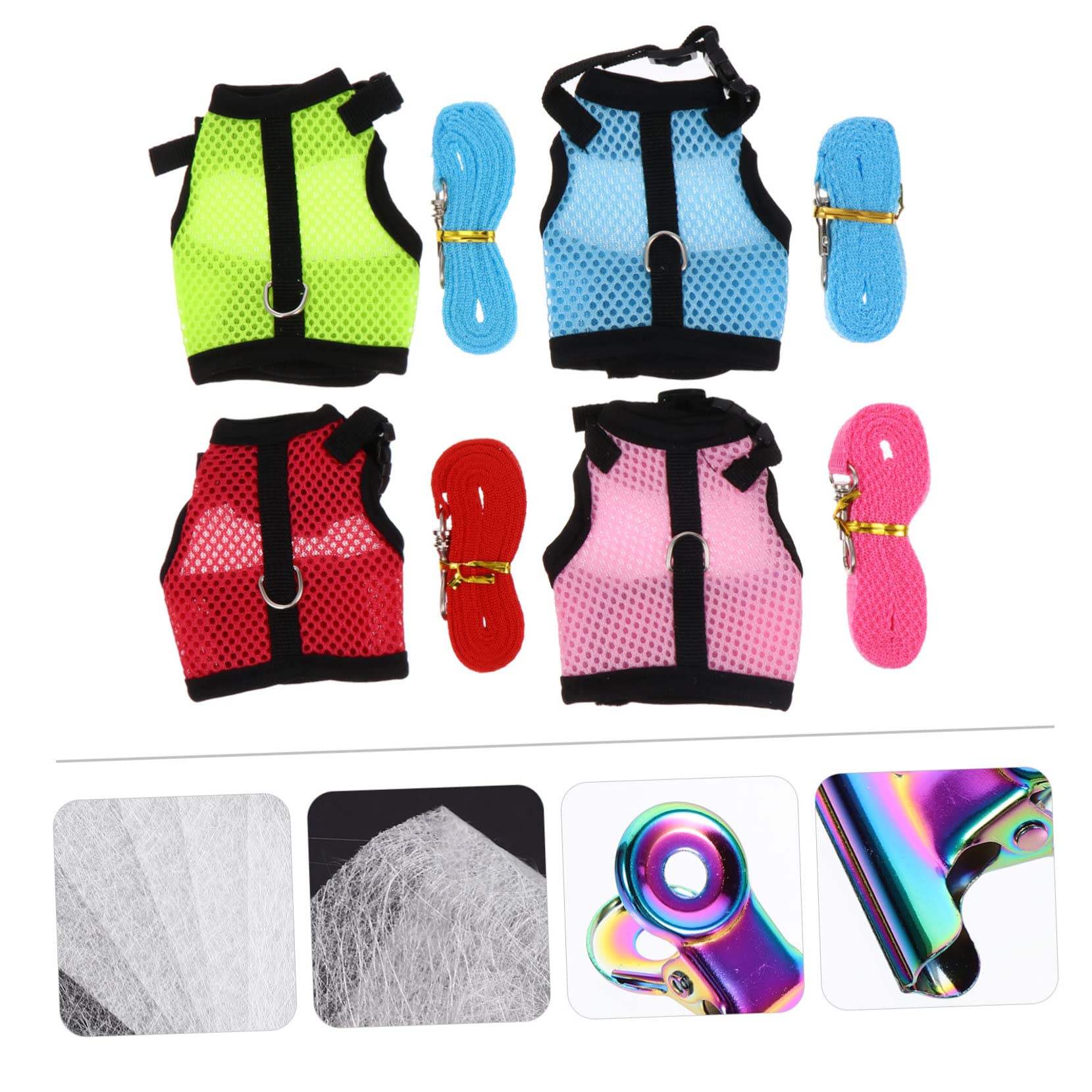 Housoutil 3 Set Di Gilet Per Animali Domestici in Morbida Rete Per Piccoli Animali Con Elegante Esterno Per Criceti 4 Pezzi * 3