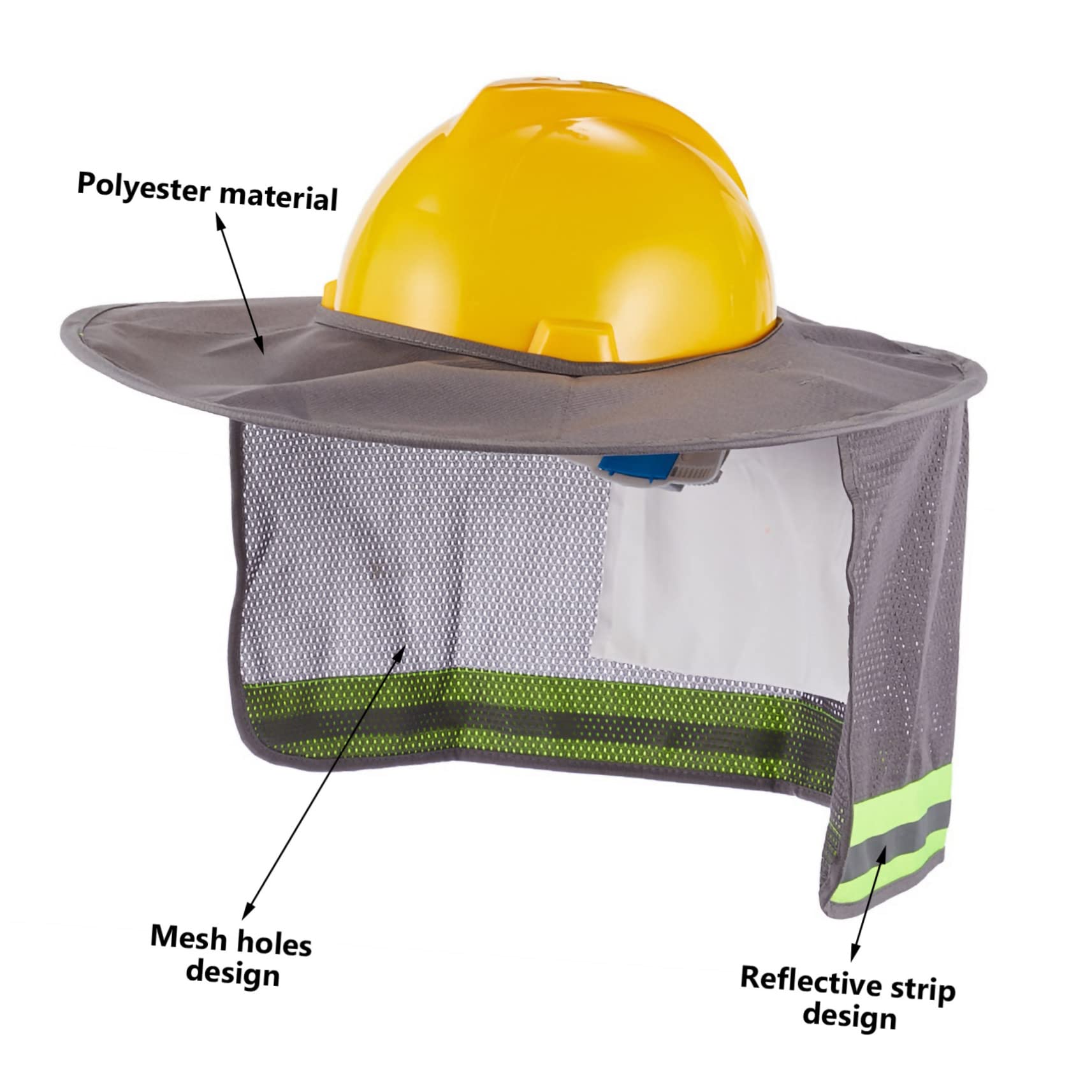 POPETPOP 6 Piezas para Casco con Protector Solar Transpirable Visera Reflectante para Cuello Accesorio Resistente para Construcción y Actividades