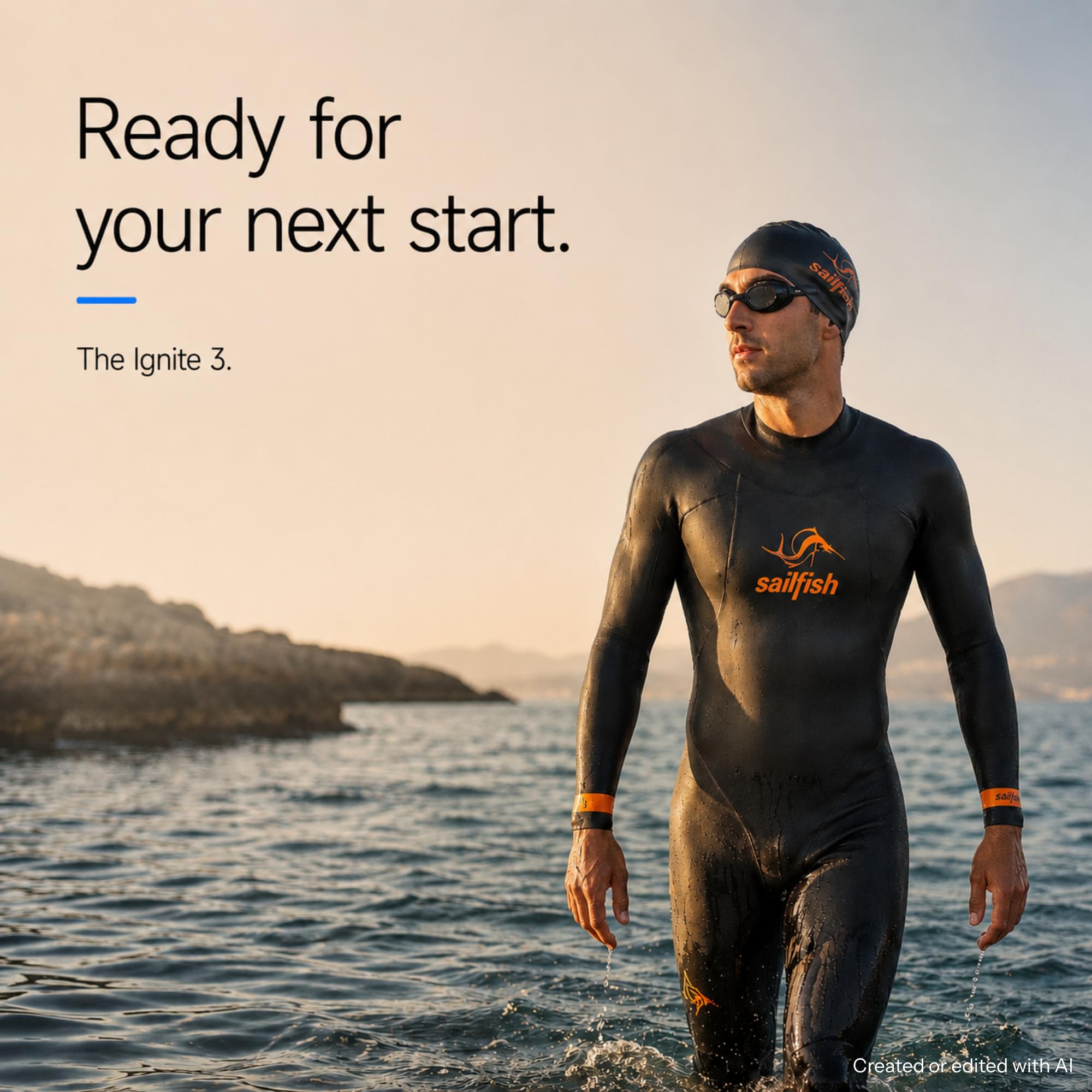 sailfish Ignite 3 Traje de neopreno para hombre | Traje de triatlón para hombre para principiantes con neopreno Speedflex de 3 mm | Extremadamente elástico para poner y quitar sin esfuerzo | Forro