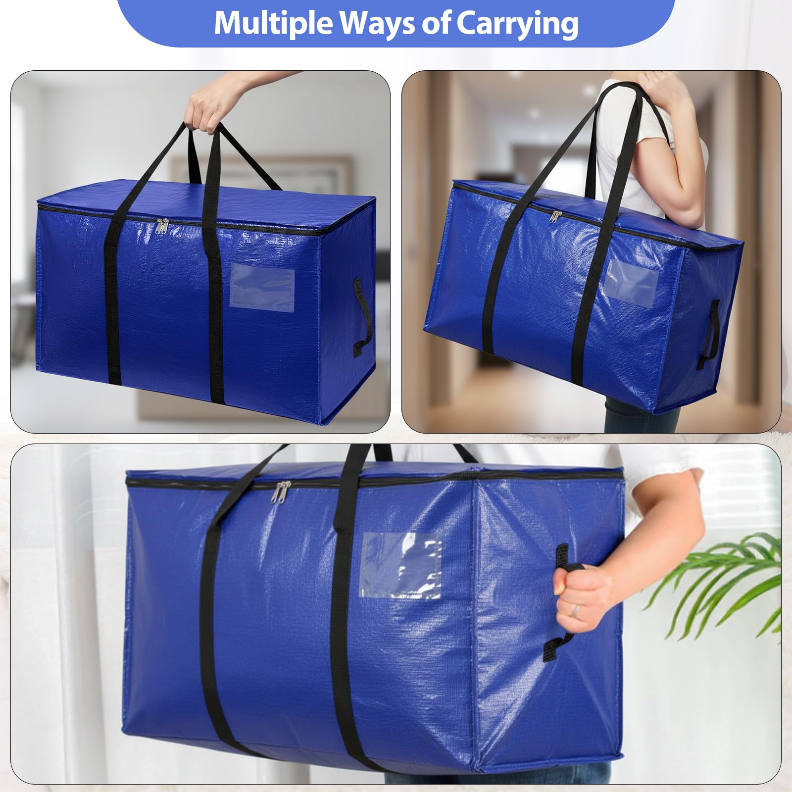 Romon Borse Trasloco 4pz Borse da Trasloco Impermeabili Borsoni da Viaggio Grandi con Manici Rinforzati, Organizer Vestiti per Stoccaggio Abiti e Coperte per Trasloco e Viaggio Sacchetti 72L
