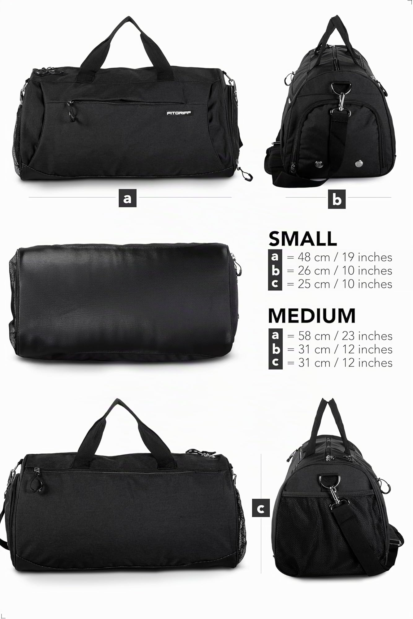 Fitgriff® Sporttasche Reisetasche mit Schuhfach Nassfach für Damen Herren Trainingstasche Gym Bag