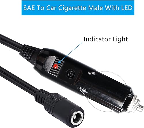Miniatura 2 de PNGKNYOCN Adaptador de fuente de alimentación para encendedor de cigarrillos de automóvil de 18 AWG de 12 V, cable de extensión macho a enchufe