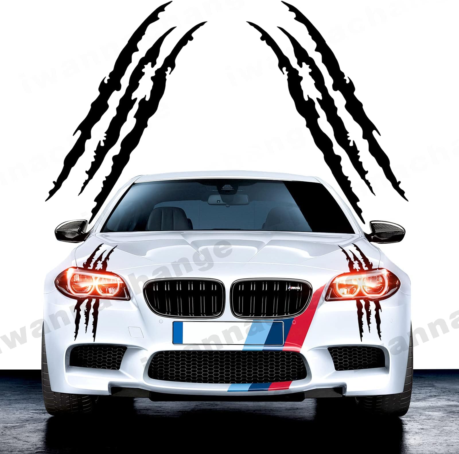 2pcs Monster Claw Marks Headlight Car Sticker Stripes Scratch Decal Vinyl for Sports Cars SUV Pickup Truck Window Motorcycles ect