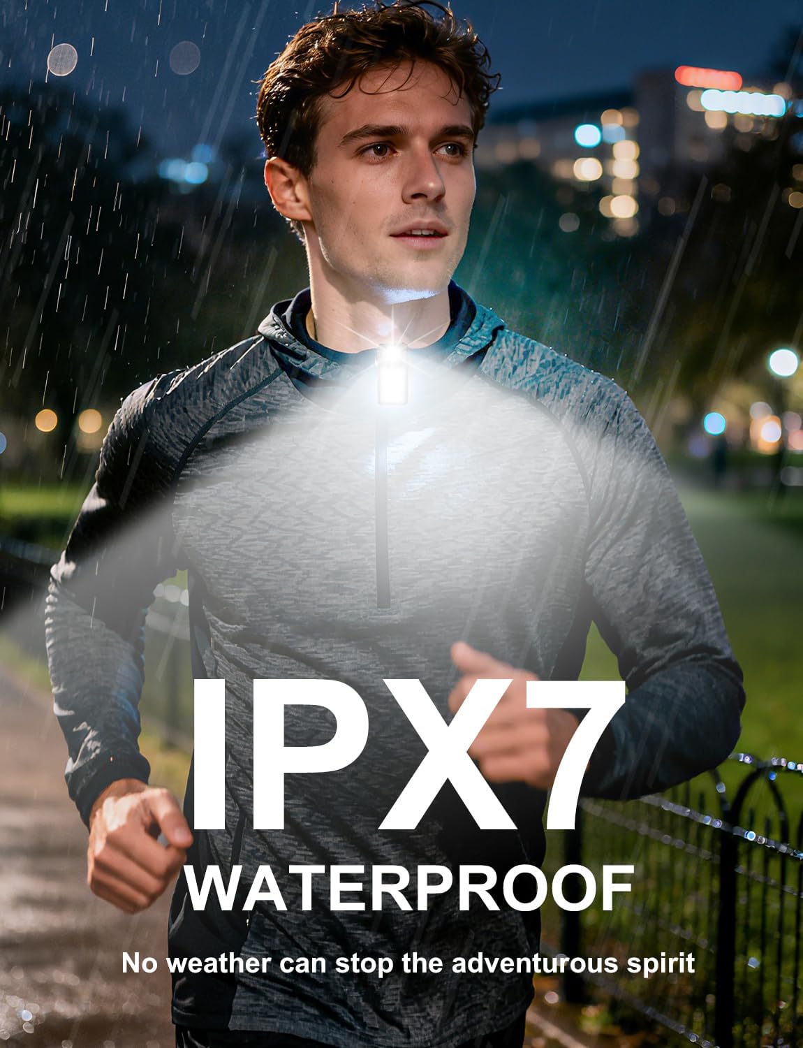 Clip on Flashlight, Rechargeable Safety Running Light with 3 Modes, Running Lights for Runners are IPX7 Waterproof, Hands Free Flashlight for Walking, Hiking, Dog Walking & Camping (2 Pack)