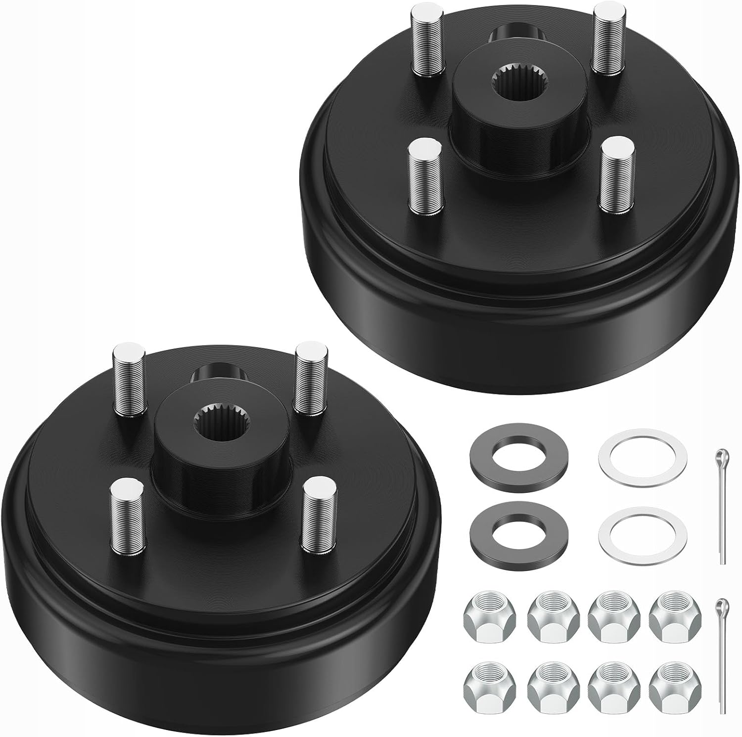 Drive-up Golf Cart Brake Drum Hub Assembly for EZGO TXT Electric 1982-Up Models Replaces OEM 19186-G1, 2 Packs