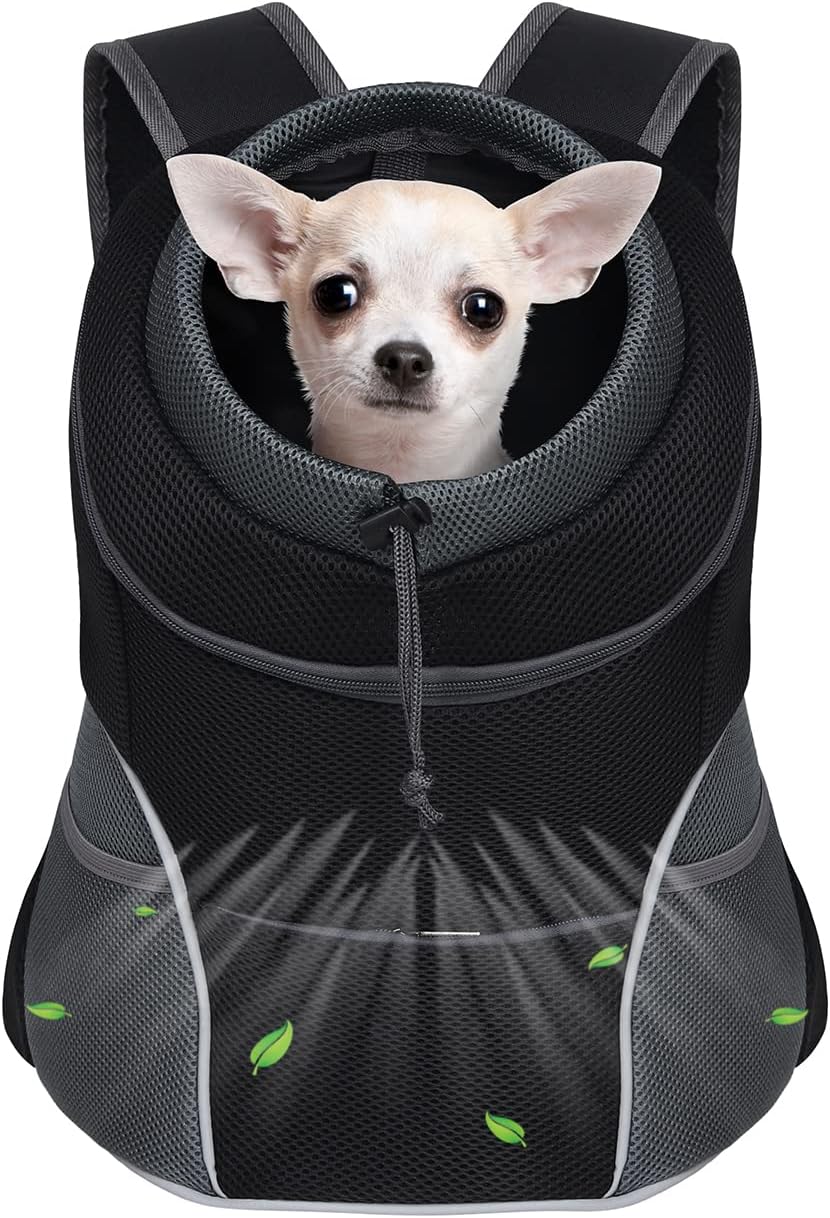 YUDODO Dog Carrier Backpack Pet Dog Carrier Front Pack Breathable Head Out Reflective Safe Warm Doggie Carrier Backpack for Small Dogs…