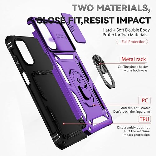 Miniatura 8 de Funda para Moto G 5G 2022 con cubierta deslizante para cámara y protector de pantalla HD grado militar de 16 pies probada en caídas Funda protectora